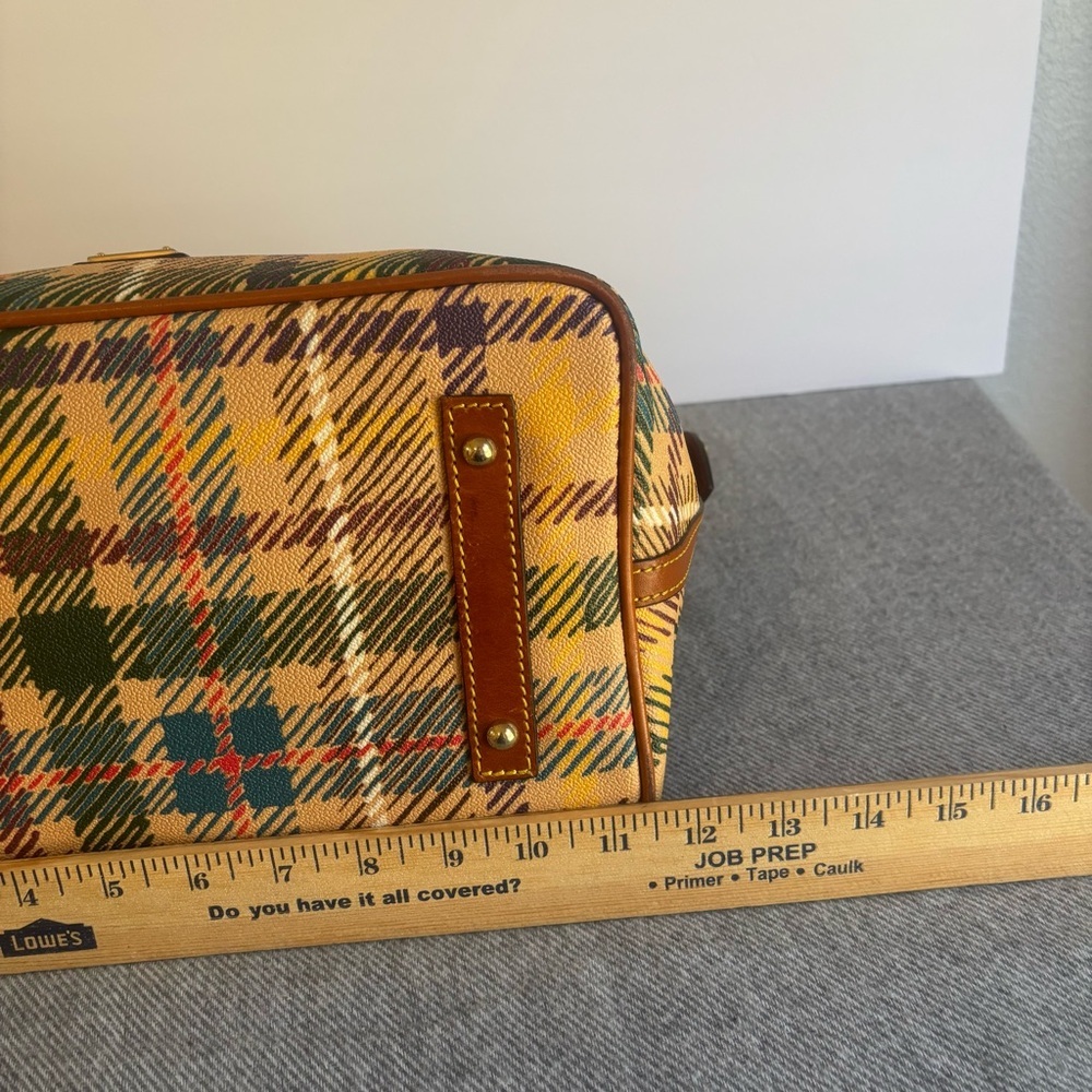 Dooney & Bourke Plaid Satchel in Yellow, Green, Burgundy & Tan - Picture 14 of 16